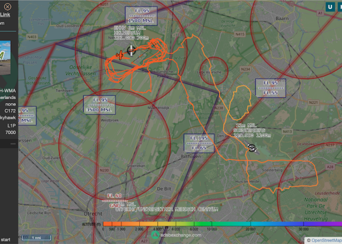 tracering van landing op EHHV